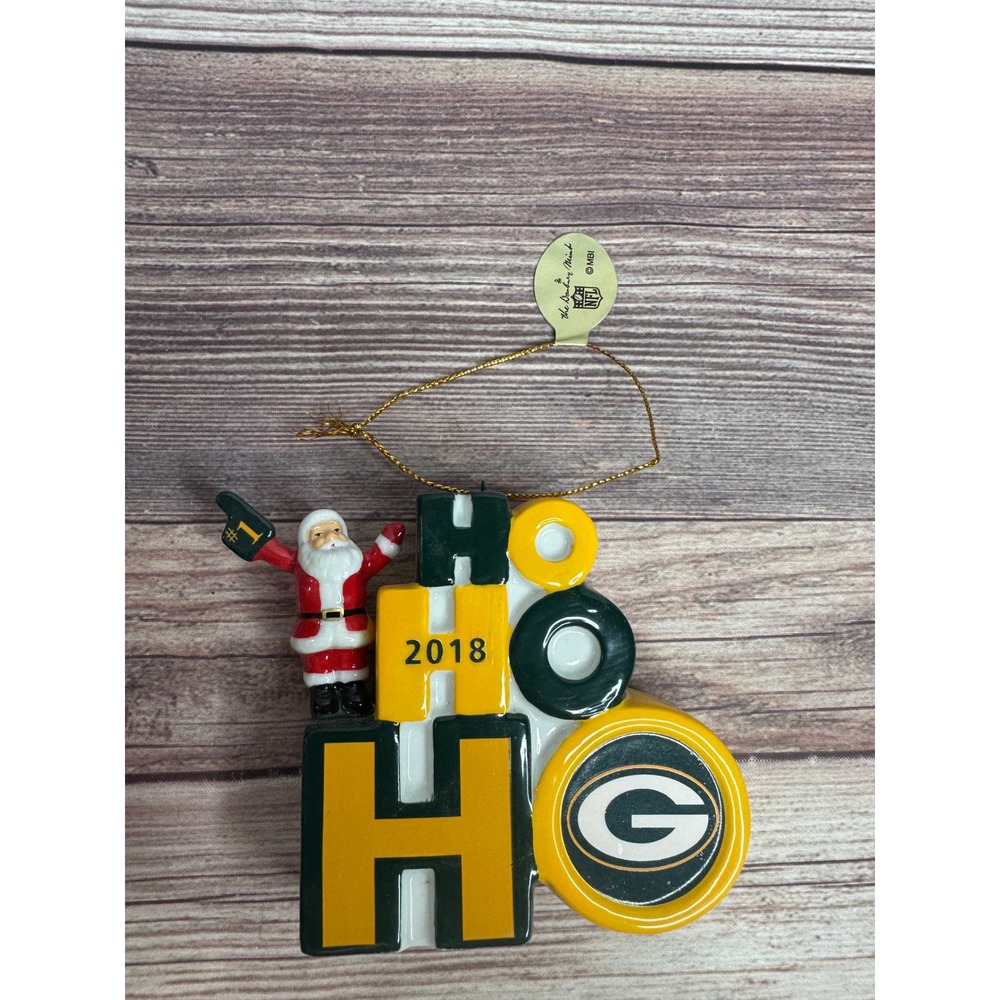 Green Bay Packers Santa HO HO HO 2018 Christmas Ornament Gift Fan